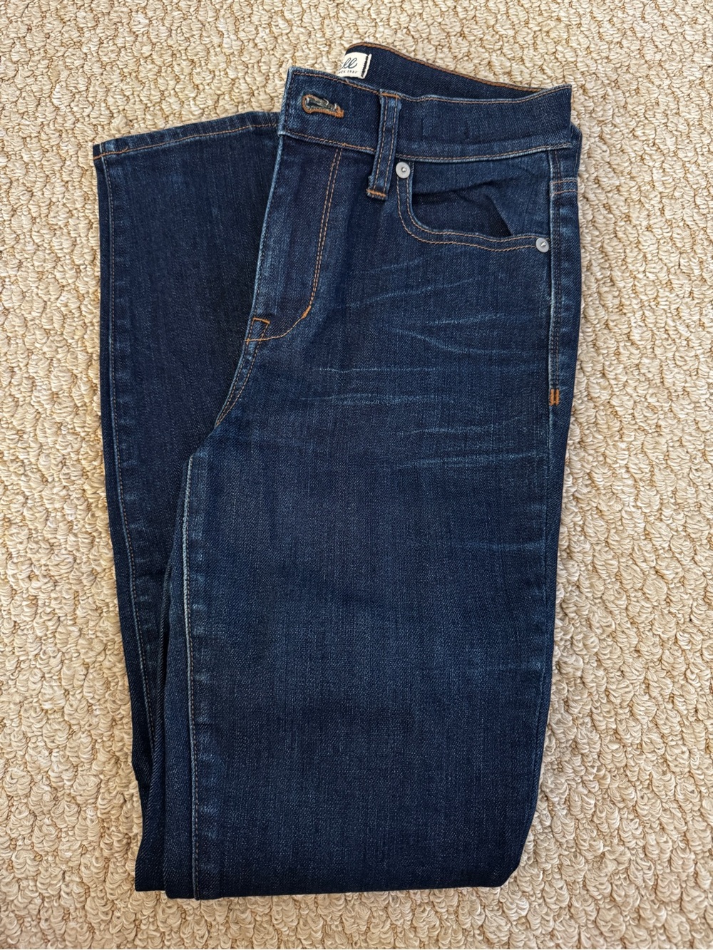 Madewell High Riser Skinny Dark Denim Wash Jeans